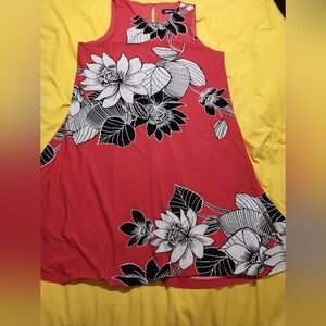 Anne Klein Hot Pink and Black Floral Dress